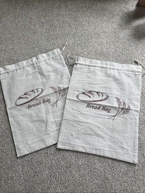 Canvas Drawstring Bread Bags with Wax Paper Interior